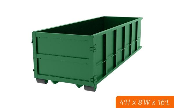 15 yard dumpsters typically measure 14 feet long,5 feet wide, and 5 feet tall